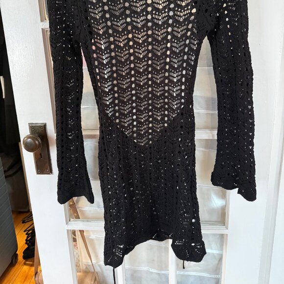 Nasty Gal Crochet Knitted Backless Mini Dress/Swim Cover-up Size 8 (NWOT) - Picture 3 of 5